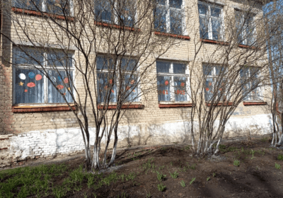 Специалисты Норовского библиотечно — досугового центра украсили окна, зал и повесили банер ко Дню Победы.